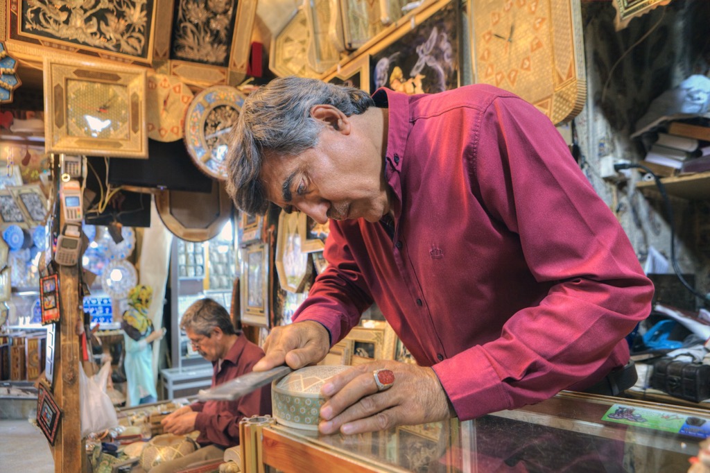 Art workshop at the Vakil bazaar,, Iran