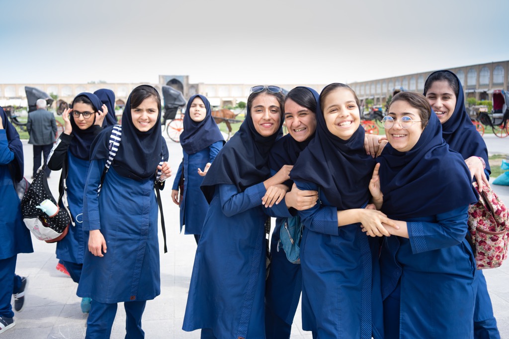 school picnic at Naqsh-e Jahan Square in Isfahan, Iran