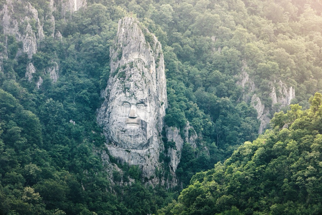 Decebel’s Head, a rock carving of an ancient Dacian King, has become one of the centerpieces of Iron Gates Natural Park. Iron Gates