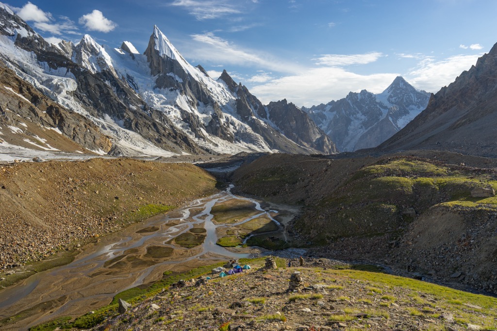 Khuspang camp with Laila peak, Karakoram