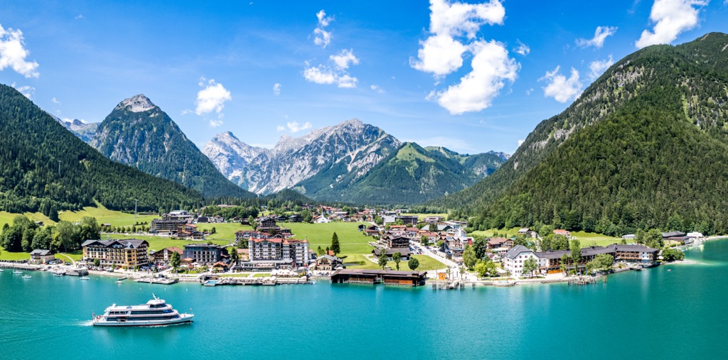 Village of Pertisau on Lake Achensee. Karwendel