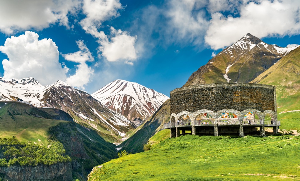 Jvari pass monument, Kazbegi, Georgia