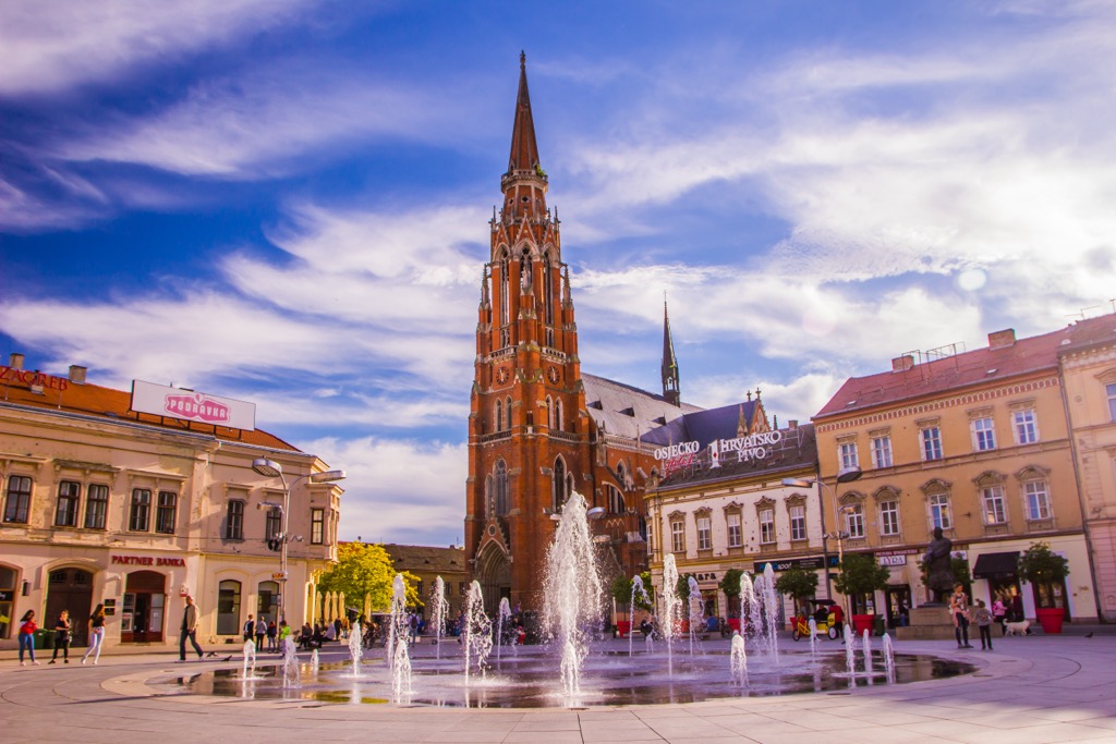 Osijek’s central square. Kopacki Rit