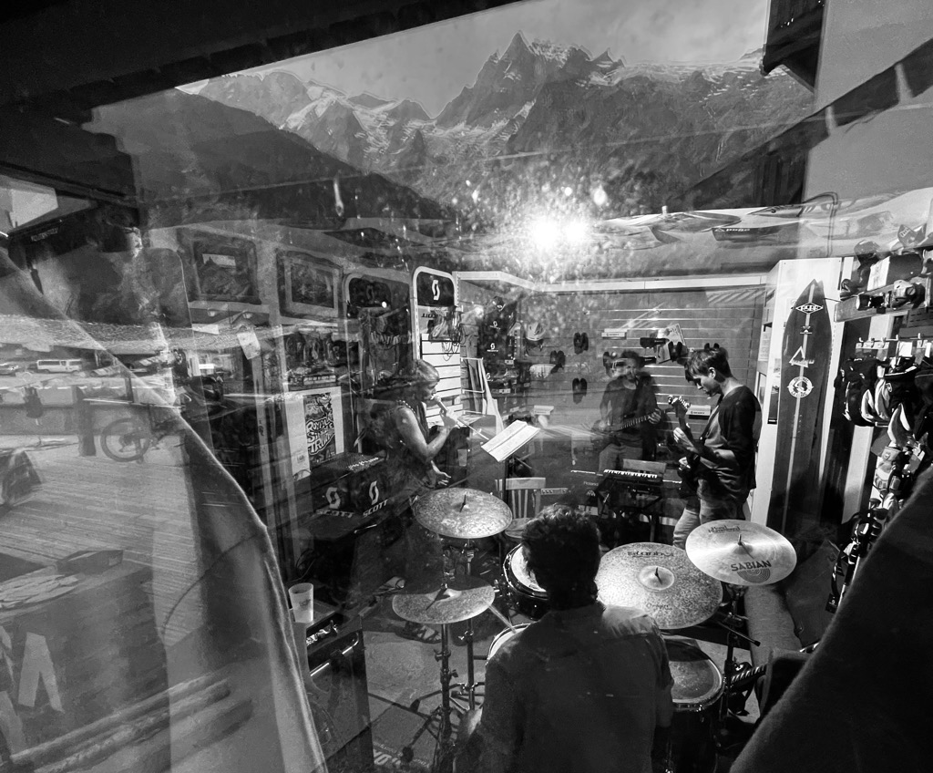 Playing music inside the shop deep into the night. Photo: Sergei Poljak