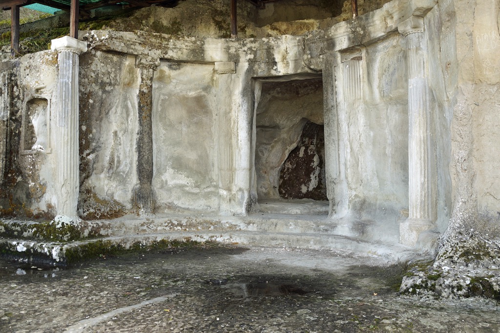 The Illyrian Royal Tombs near Pogradec. Lake Pogradec