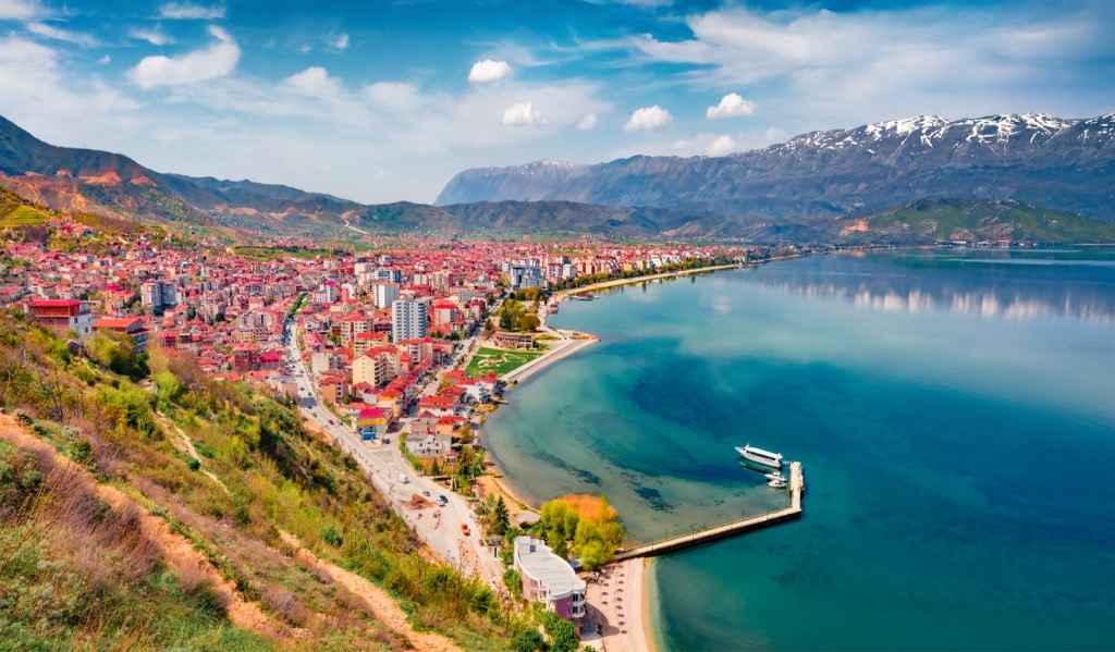 Pogradec, Albania. Lake Pogradec