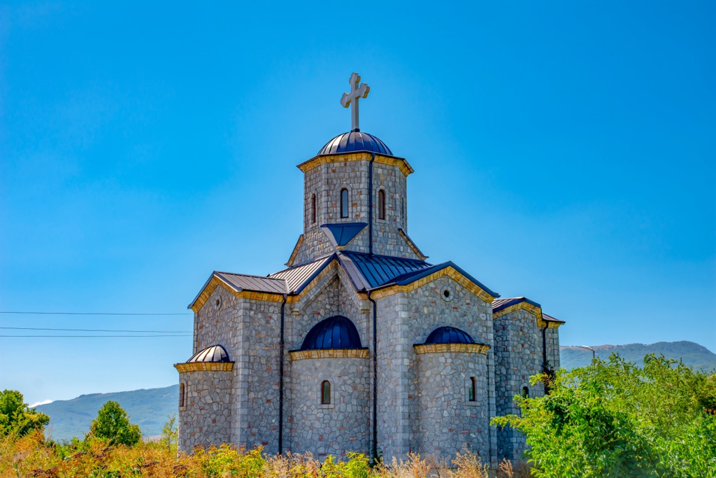 The Church of St. George in Struga, Macedonia. Lake Pogradec