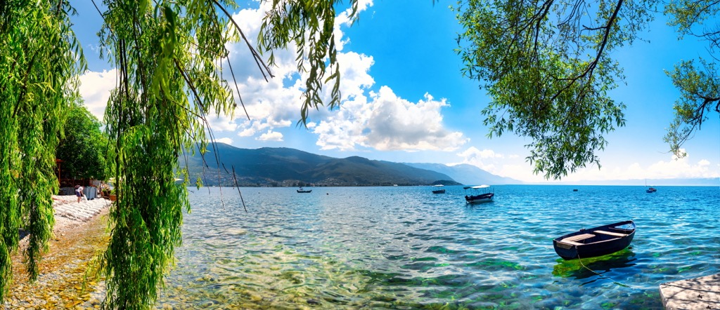 Lake Ohrid, North Macedonia. Lake Pogradec