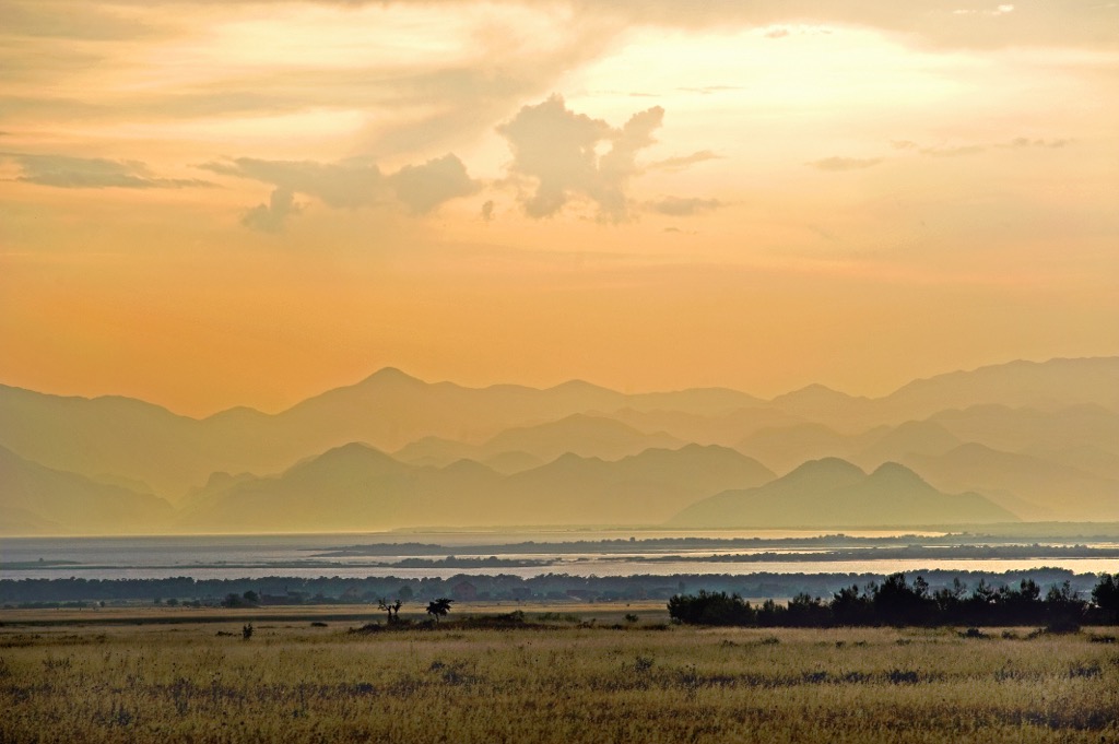 Sunset, Lake Shkodër, Albania and Montenegro