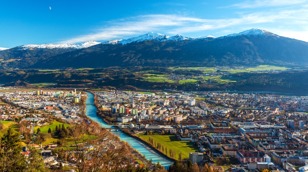 Innsbruck, Austria, is one of the “capitals” of the Alps. Lechquellen Mountains