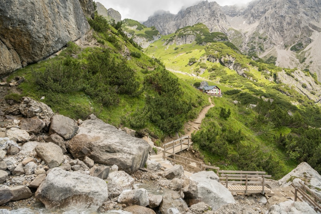 The Drischlsteig trail in Imst, Tirol. Lechtal Alps