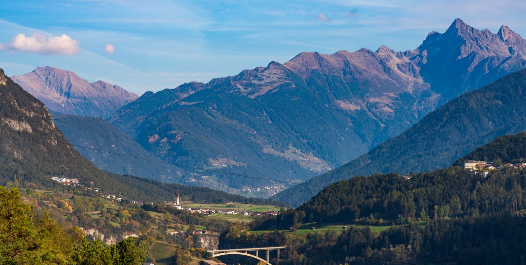 The village of Imst, Austria. Lechtal Alps