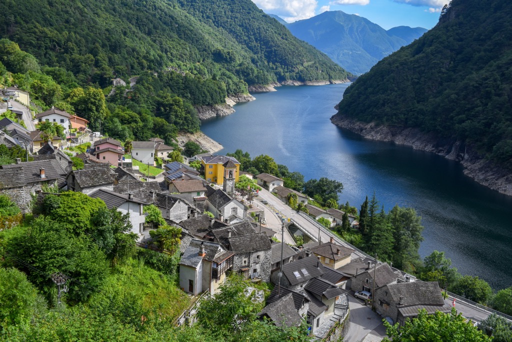 village of Vogorno on Verzasca valley, Switzerland