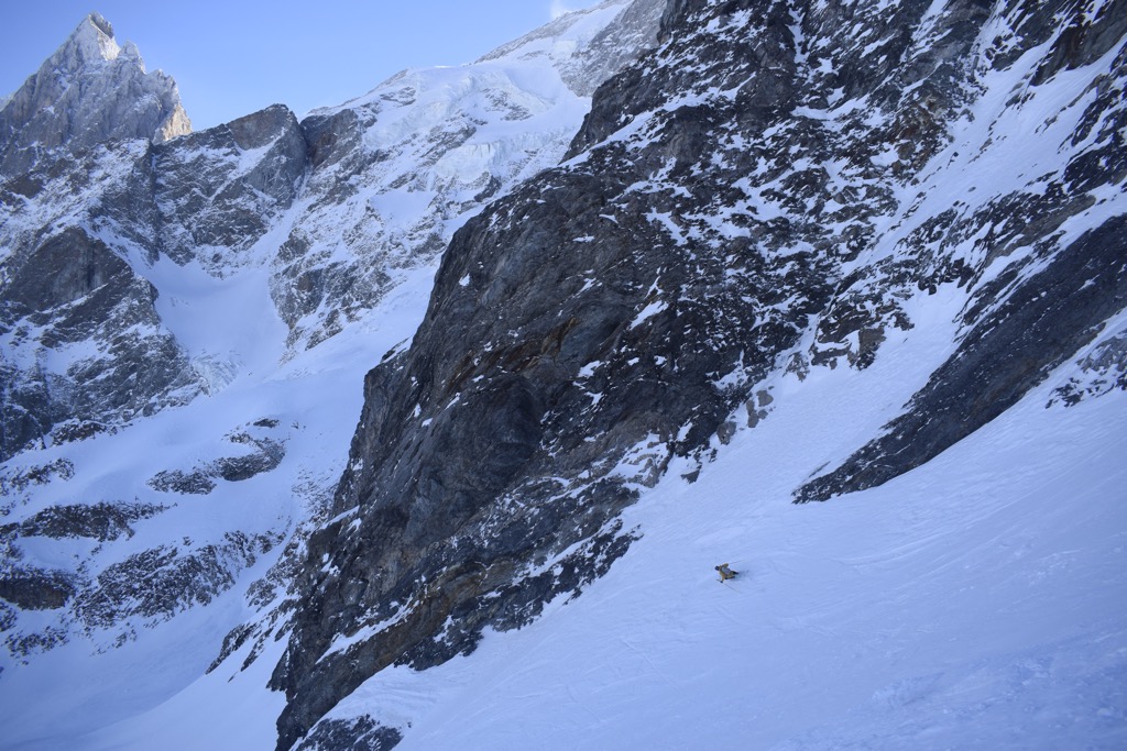 Mur de Vallons, the classic of all La Grave classics. Photo: Sergei Poljak. Les 2 Alpes