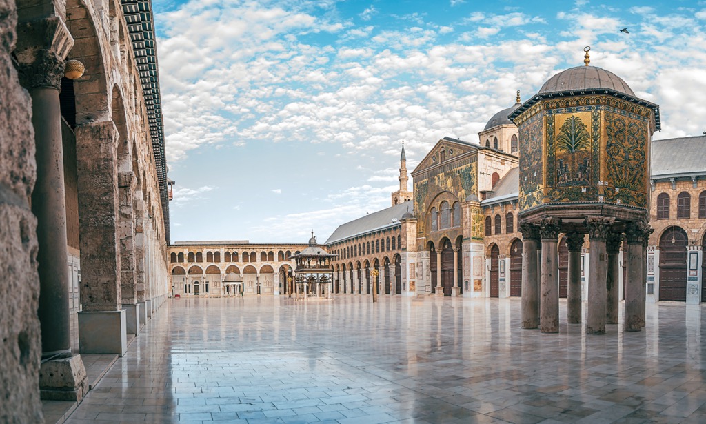 The Umayyad Mosque in Damascus, Syria, is the third-holiest site in Islam. Levant Ranges