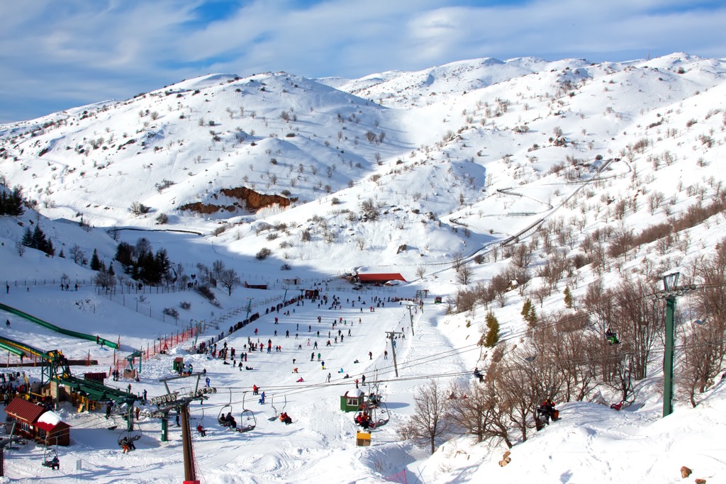 Mount Hermon Ski Resort in winter. Levant Ranges