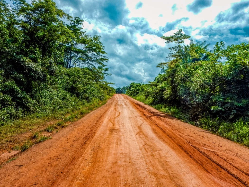 Your average road in Liberia. Liberia Mountains