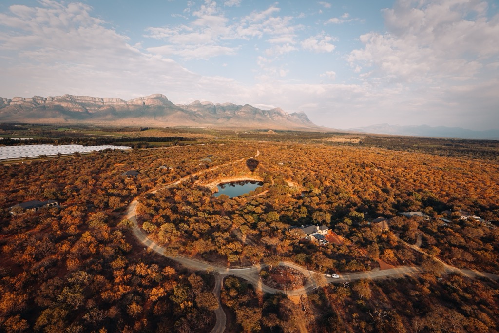 View of Hoedspruit from a hot air balloon. Limpopo