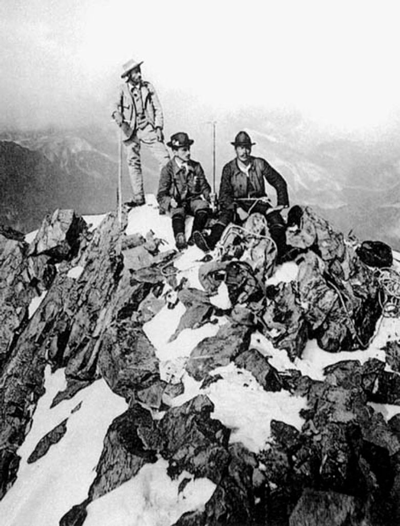 Johann Coaz and company on Piz Bernina’s summit on September 13, 1850 Livigno Alps