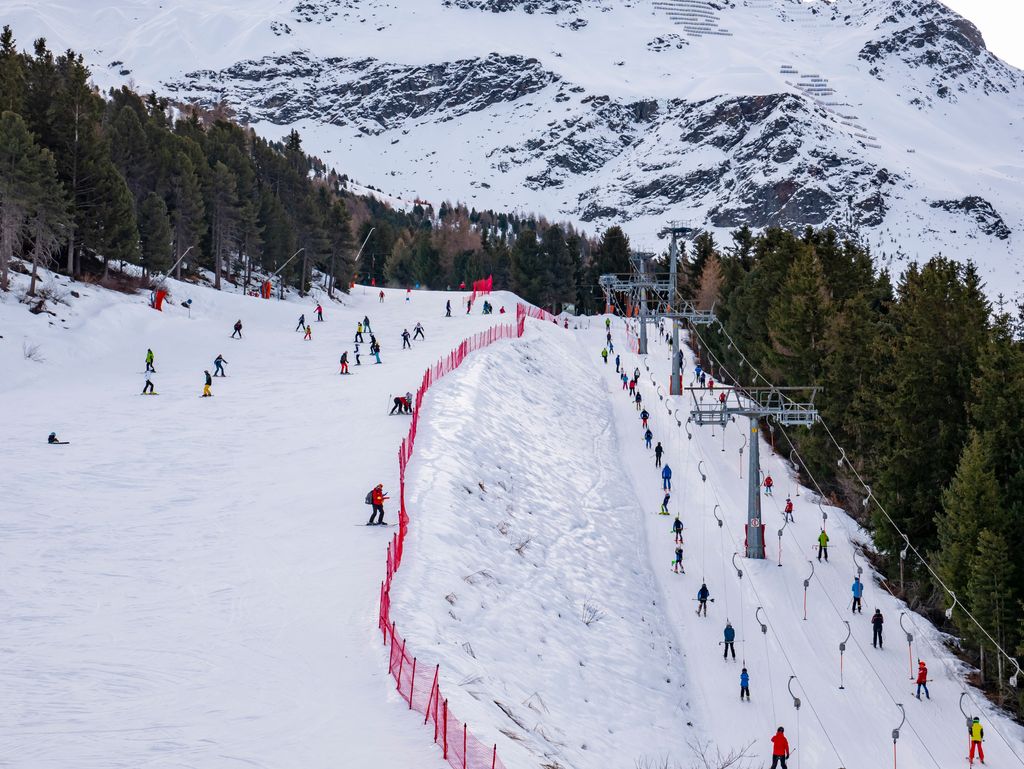 Ski slopes in Bormio. Livigno Alps