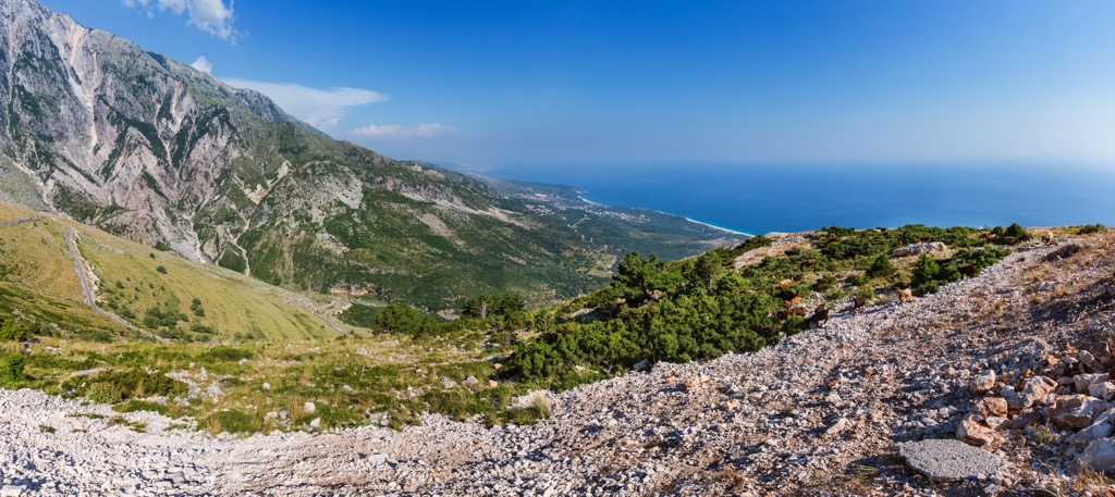 Llogara pass and Ionian sea coast, Llogara National Park, Albania