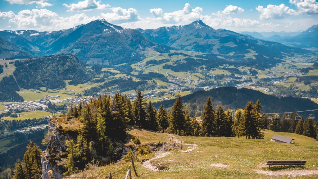 The view from Buchensteinwand’s slopes. Lofer Mountains 