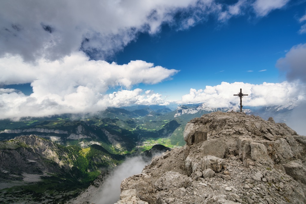 The view from the summit of the Großes Ochsenhorn. Lofer Mountains 