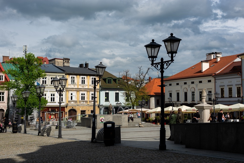 The Old Market Square in Bielsko-Biała. Low Beskids