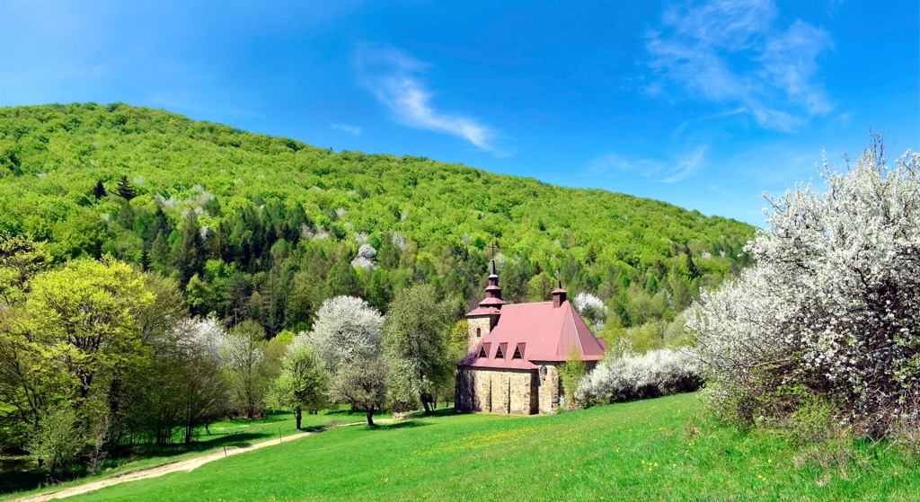 A bucolic scene from the Low Beskids Landscape Park. Low Beskids