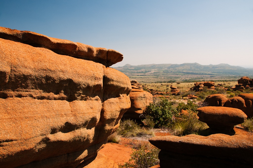 Rock formations atop the Magaliesberg Plateau. Magaliesberg
