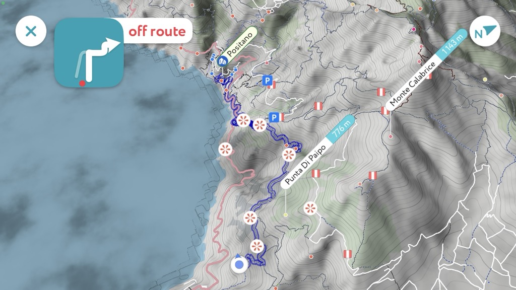 Map, Sentiero degli Dei,  Parco regionale dei Monti Lattari, Lattari Mountains Nature Park, Italy