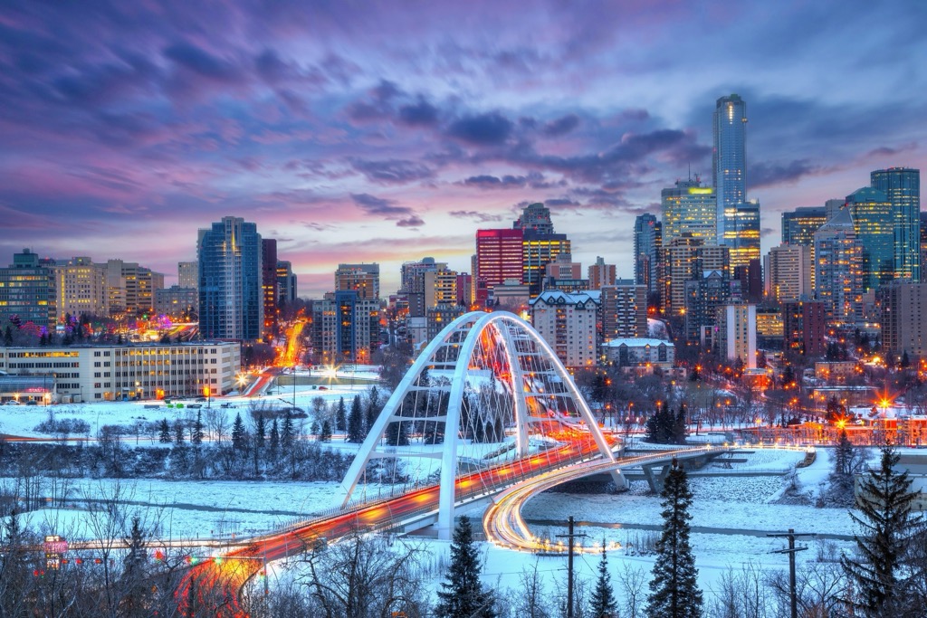 The city of Edmonton is generally white with snow all winter and is a great place to explore on the bookends of your trip. Marmot Basin