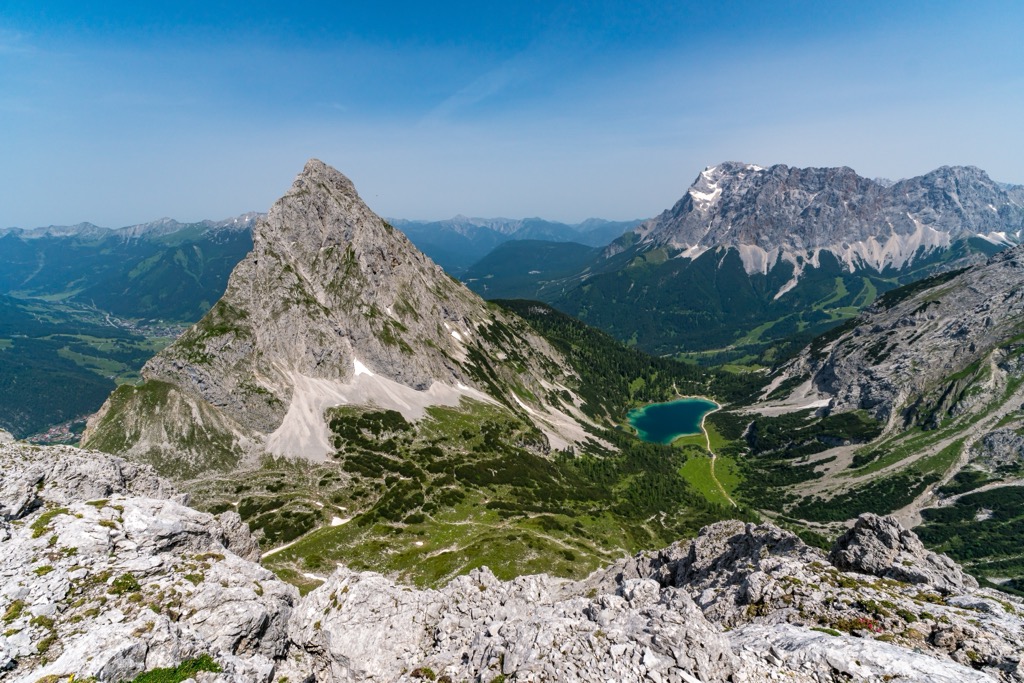 Ehrwalder Sonnenspitze, “the Matterhorn of Ehrwald,” from Vorderer Tajakopf. Mieminger Chain