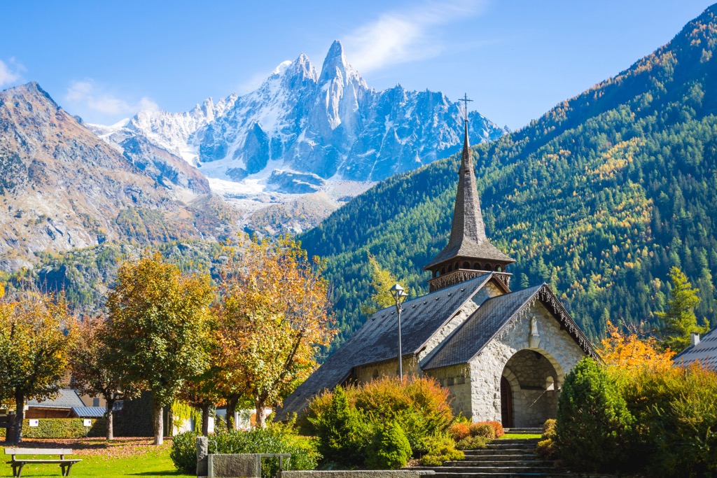 Chamony village, Mont Blanc Massif