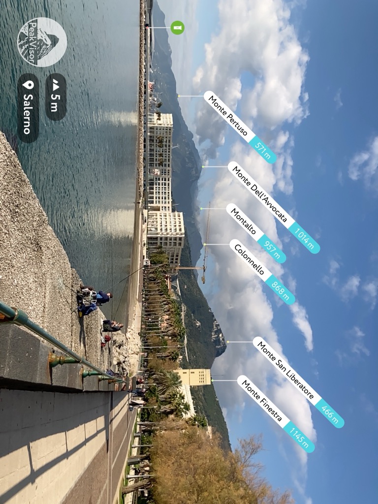 Monti Lattari Nature Park from the waterfront of Salerno, Parco regionale dei Monti Lattari, Lattari Mountains Nature Park, Campania, Italy