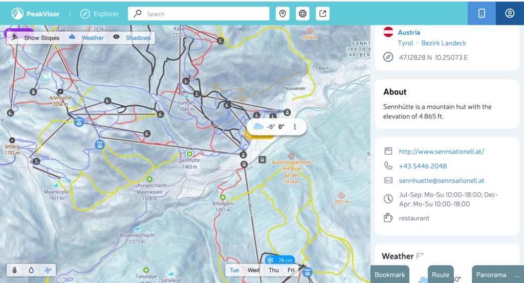 Or the desktop hiking map. Mountain Huts