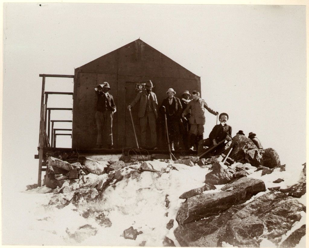 The original Margherita Hut circa 1902. Mountain Huts