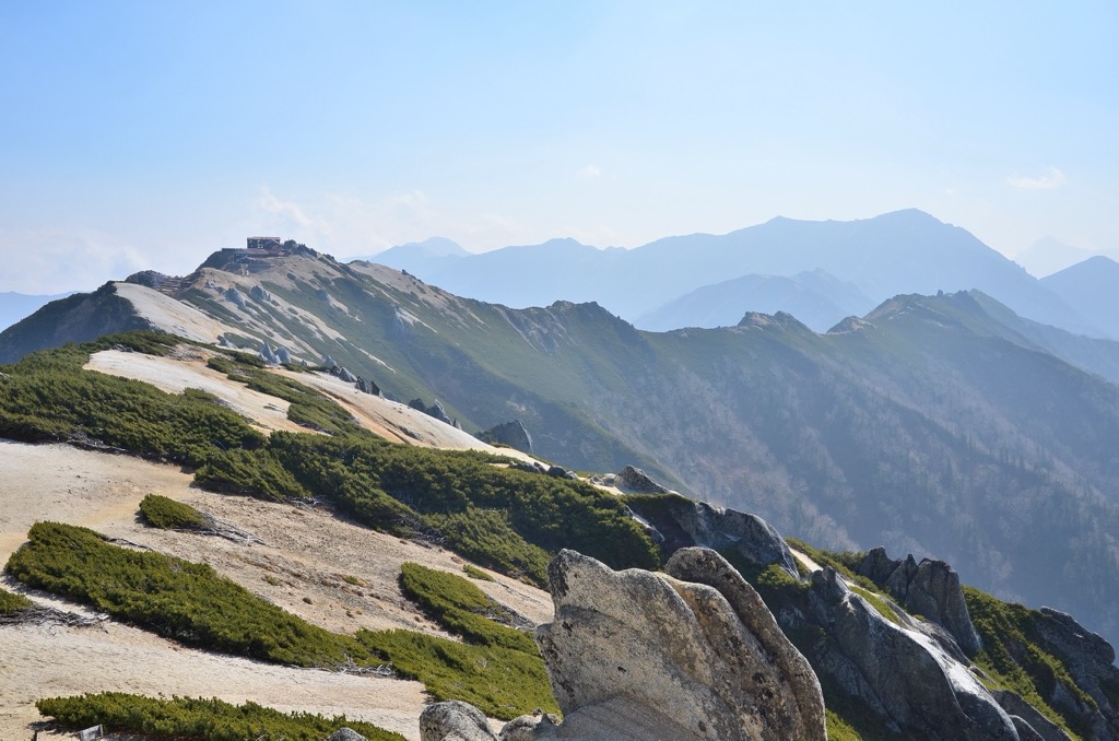 The Omoteginza Ridgeline. Mountain Huts