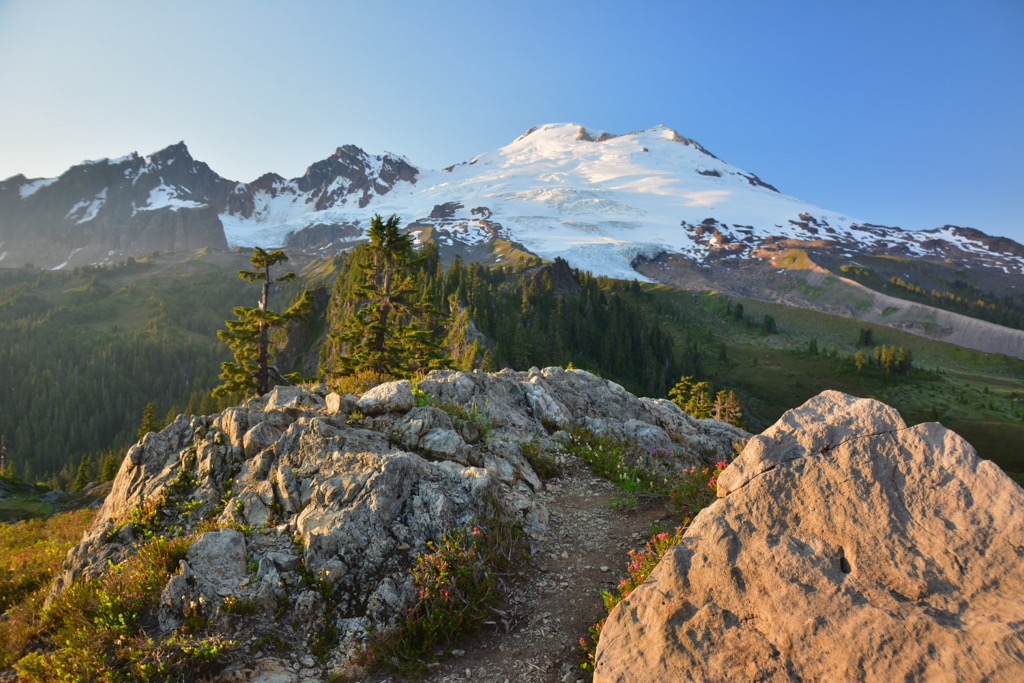 The south face of Mount Baker from the Park Butte Lookout. Mountain Huts