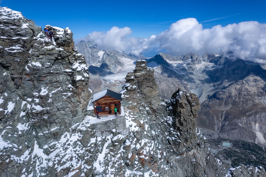 The Splvay Hut, Matterhorn, Switzerland. Mountain Huts