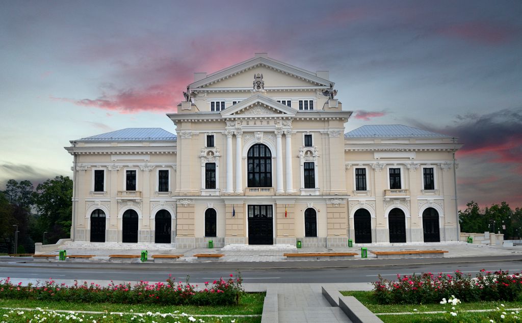 The Cultural Palace of Severin, Romania. Muntii Almajului Locvei