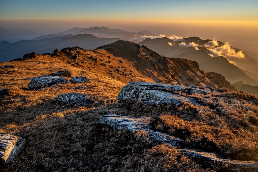 Sunrise over Mount Saramati. Nagaland