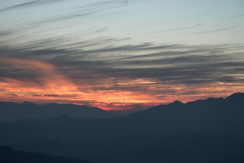 The Japfü Range during sunset. Nagaland