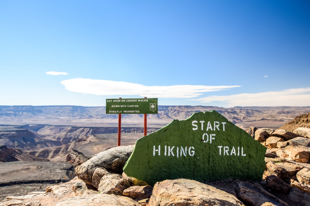 Fish River Canyon. Don’t worry, the start of the trail is well-marked. Namakwa District Municipality