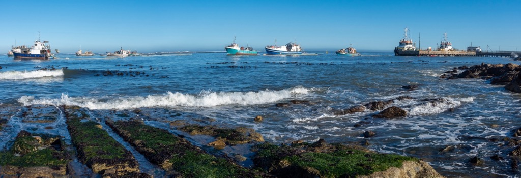 Fishing boats off Port Noloth. Namakwa District Municipality