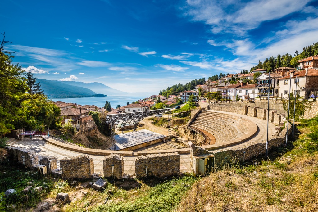 The ancient theatre of Ohrid is still in use today. National Park Galichica