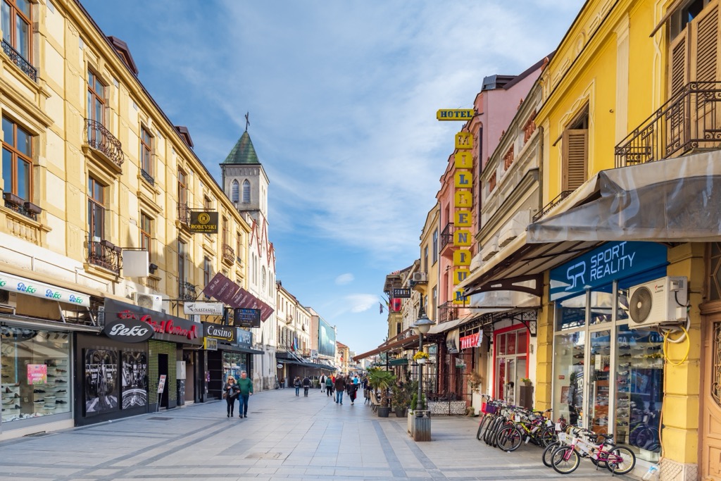 Bitola, North Macedonia Main Street. National Park Galichica