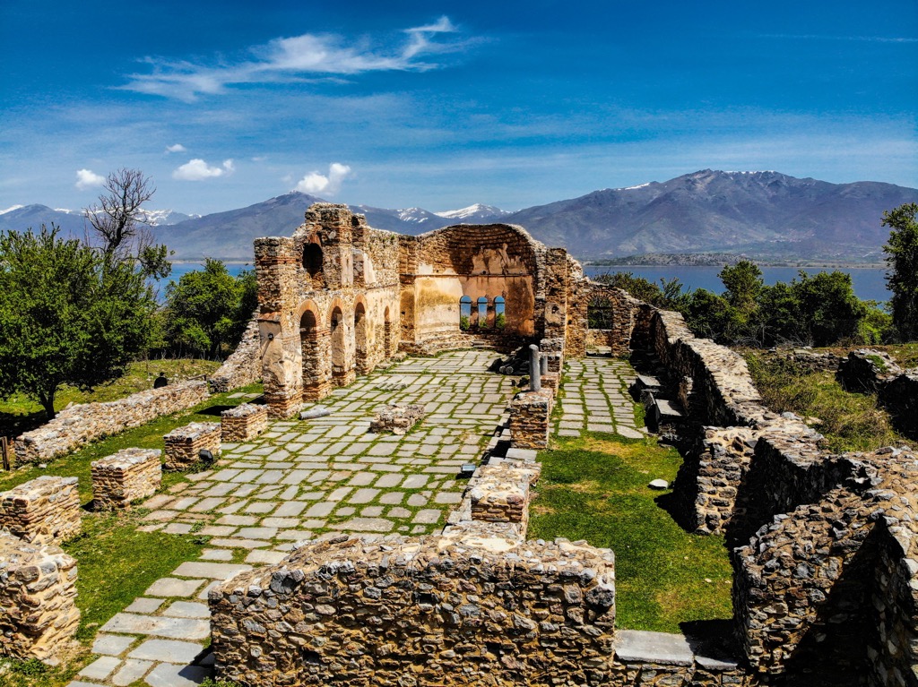 Basilica of Agios on Agios Achilleios Island, National Park Prespa