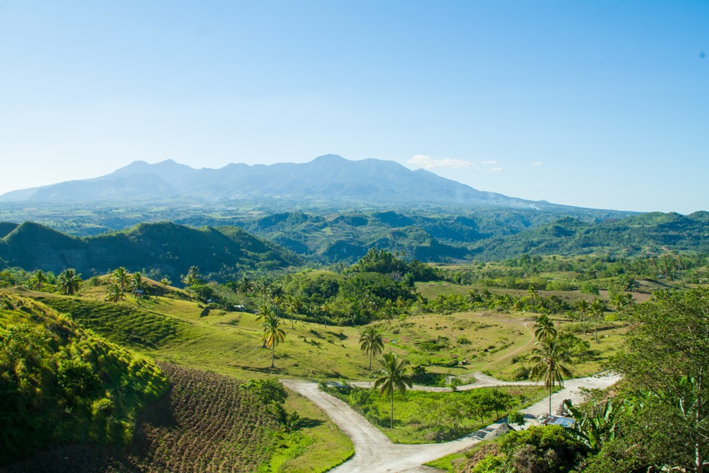 The mountains of Northern Negros Natural Park, with Mount Silay and Mount Mandalagan at either end. Negros Occidental