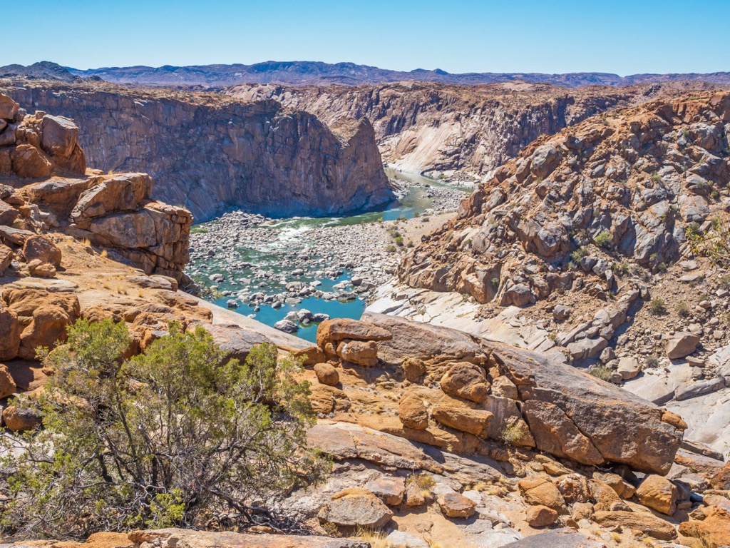 The Orange River Gorge, below Augrabies Falls. Northern Cape